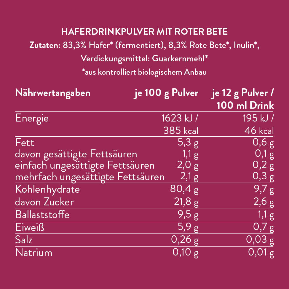 Beetroot Oat Latte Bio