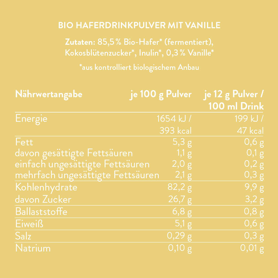Vanille Oat Base Bio